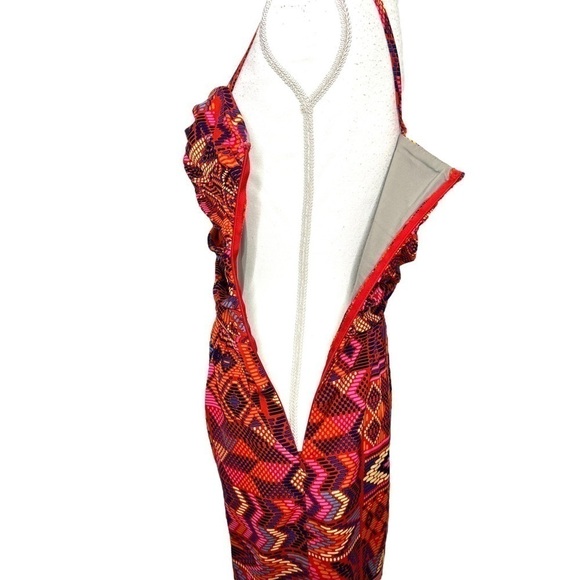 Mara Hoffman Cutout Mini Dress Tribal Print Red Orange Size 6 - Picture 8 of 12